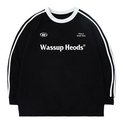 字母条纹卫衣男WASSUPHEODS