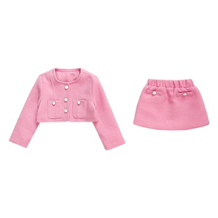 女童小香风套装裙子春装2026新款韩范儿童外套短裙时髦春季两件套