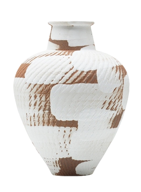 新中式中国红金边陶瓷花瓶摆件