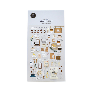 韩国suatelier贴纸我爱咖啡手帐素材ins风高颜值手账手机装饰贴画