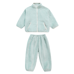 女童珊瑚绒睡衣套装儿童法兰绒加厚保暖家居服女宝宝秋冬2025新款