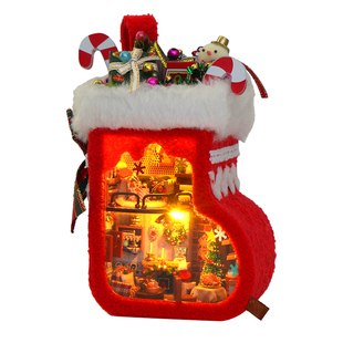 diy小屋圣诞手工拼装迷你房子微缩模型积木拼图玩具生日礼物女生