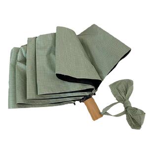 青瓜气泡水｜清凉一夏 高防晒晴雨两用伞 格子黑胶太阳伞防紫外线