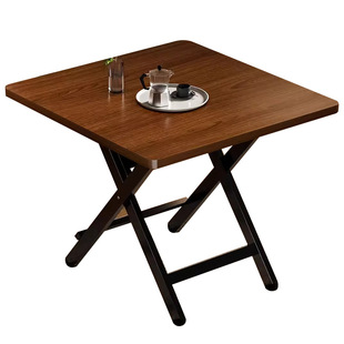 可折叠桌子正方形餐桌家用小桌子小户型出租房用简易吃饭饭桌方桌