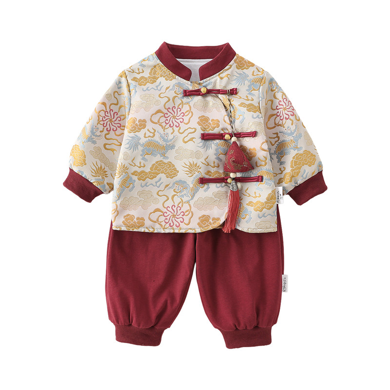 秋装唐装婴幼儿衣服宝宝秋季汉服套装两件套婴儿周岁新中式国风秋