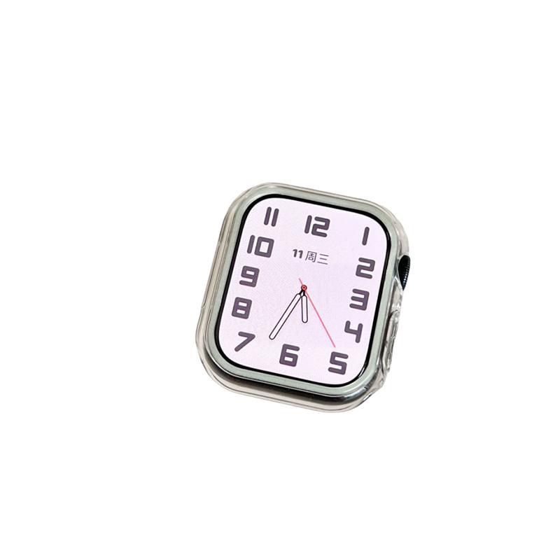 適用蘋果iwathc9手表夜光保護(hù)殼applewatch876半包表殼se熒光表框