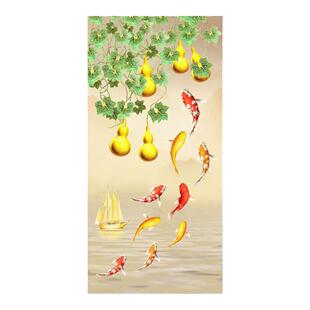 钻石画2026新款玄关中式九鱼图入户葫芦五福临门砖石十字绣钻石绣