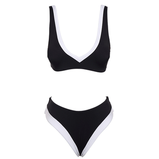 MEMORYBABY欧美风简约分体泳衣女显瘦高腰性感比基尼三点式泳装