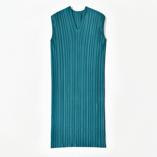 妈妈连衣裙女夏衣服高贵显瘦高端中老年百褶气质夏装褶皱长裙子