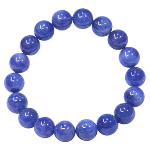 天然坦桑石手串女 坦桑石手链蓝宝石丹泉石手珠海洋之心女友礼物