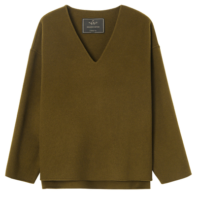 美利奴纯羊毛双面呢高低w13卫衣