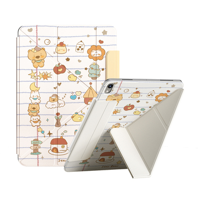 轻薄Y折适用ipad磁吸双面夹可爱