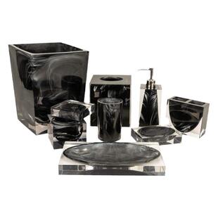 纽约下城公园进口杜塞尔现代设计流动黑镜白雾浴室洗漱套件可