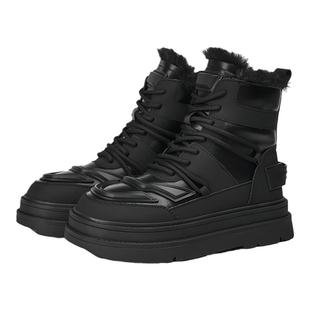 millies妙丽女鞋厚底高帮防滑羊羔毛 加绒加厚保暖时尚雪地靴冬季