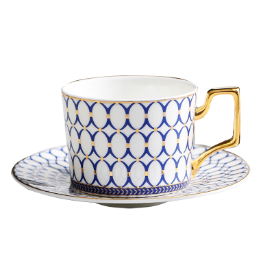 轻奢骨瓷咖啡杯碟250ml条纹