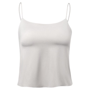 半醒大码吊带带胸垫背心美背内衣女文胸一体大胸显小A字加宽下摆