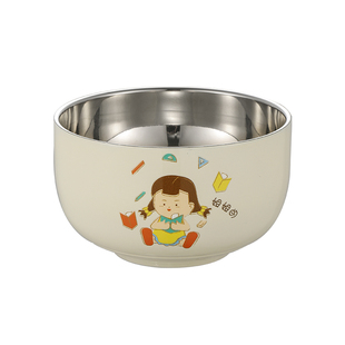 316食品级不锈钢碗家用亲子碗一家三口小孩吃饭碗儿童米饭碗好看