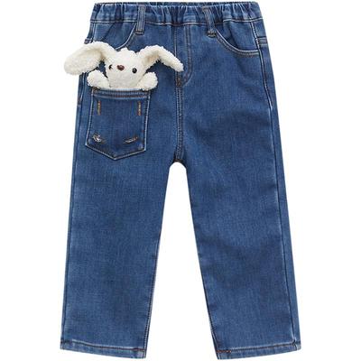 美特斯邦威童装moomoo女童原创可拆卸小玩偶保暖牛仔裤基础百搭