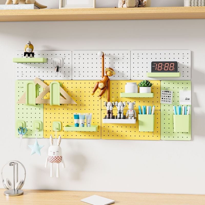 墙面免打孔洞洞板打孔定墙上厨房置物架家用作磁挂钩配件吸免书桌