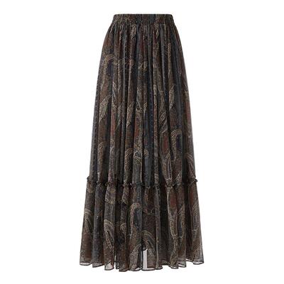 MELINDA LI【大摆佩斯利】古典Paisley印花松紧腰飘逸大摆伞半裙