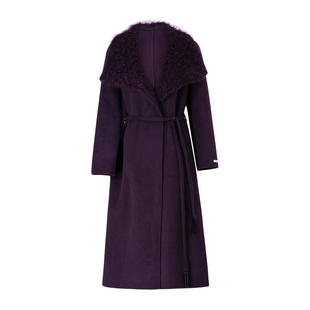 MD千亿【潮流前线】2025羊毛大衣外套冬季系带厚款气质保暖拼接