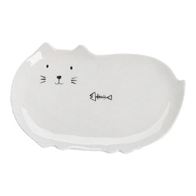 秋野家可爱卡通手绘釉下彩甜品盘