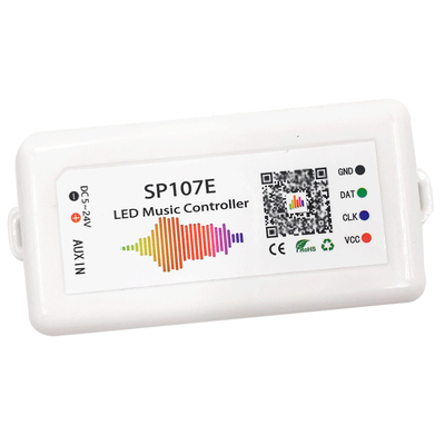 LED手机app蓝牙12V频谱音乐全彩控制器WS2812/2811幻彩灯条SP107E