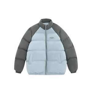 INSstudios 国潮牌情侣美式手绘LOGO拼色棉服宽松棉衣面包服外套