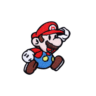 超级玛利奥可爱时尚卡通布贴衣服自粘刺绣贴补丁贴修补破洞装饰贴