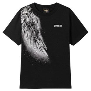 【半壁江山】BOYLONDON银色翅膀短袖26年春夏新款男女T恤N01028