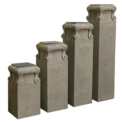 新中式祥云展示柱仿石柱墩仿古落地摆件客厅装饰摆设庭院盆栽底座