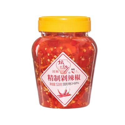 坛坛乡精制剁辣椒528g瓶装湖南自制特产农家风味剁椒鱼头红剁椒酱