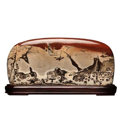 天然国画石奇石原石客厅摆件镇宅