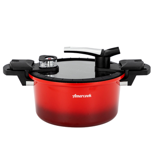 amercook麦饭石钛微压双耳汤锅家用焖烧不粘煲汤炖煮锅燃气电磁炉