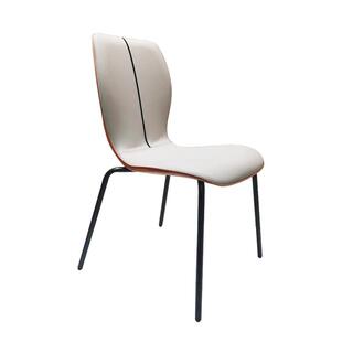 可好2025新款意式极简可叠放餐椅家用小户型猫抓皮靠背餐凳椅子