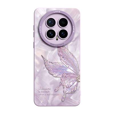 洛可可蝴蝶带防丢挂绳液态硅胶壳