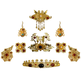 新款汉服新娘凤冠饰品明制发冠狄髻头饰发簪凤簪汉服汉婚配饰原创