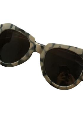 白豹纹港风三角框太阳镜复古墨镜拍照艾尼雅偏光镜开车专用包邮