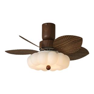 法式复古卧室风扇灯中古奶油风客厅餐厅风扇灯护眼全光谱创意云朵