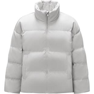 森马羽绒服男哑光PU仿皮衣2024冬季新款面包服宽松外套菱格肌理感