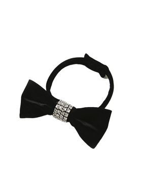 Maison Wester夏季女士饰品配饰黑丝绒手工蝴蝶结钉钻Choker