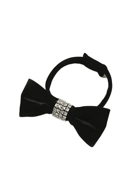 Maison Wester夏季女士饰品配饰黑丝绒手工蝴蝶结钉钻Choker