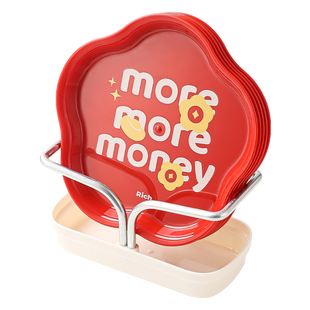 吐骨碟家用餐桌骨头盘食品级水果零食盘带底座桌上垃圾盘残渣碟子