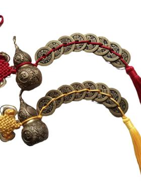 铜葫芦古钱币五帝钱六帝钱六乾六六大顺八乾加厚铜钱古币家居摆件