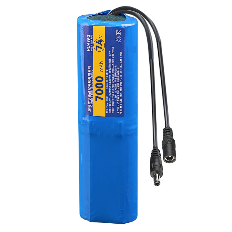 4节长条形DC5.5公母双头7.4V