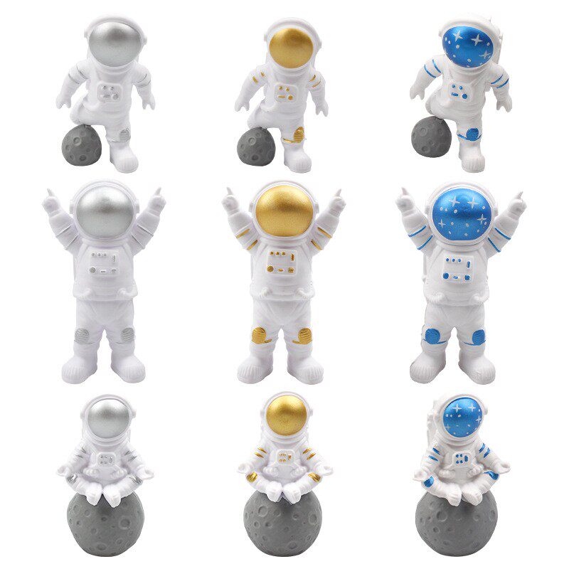 宇航员火箭太空人蛋糕装饰插件航天宇宙飞船星空星球儿童生日摆件