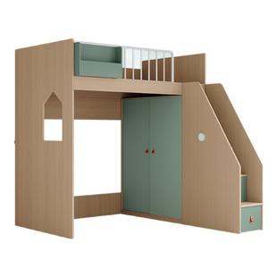 交错式上下床双层床组合床儿童家用高低床子母床上下铺上床下衣柜