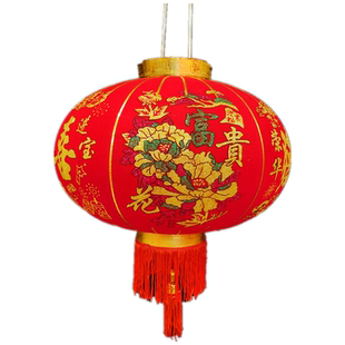 新年春节大红灯笼绒布户外防水欢度佳节挂饰灯笼企业酒店大门吊灯