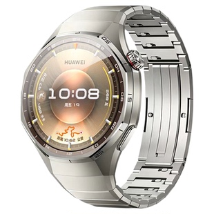 适用华为GT6pro表带钛金属GT6无缝衔接弧形专用头按压款GT5pro华为手表WatchGT6pro纯钛合金男运动智能手表带