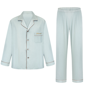 情侣睡衣春秋款男长袖翻领家居服网红风夏性感睡裙女两件套高级感